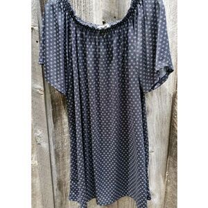 H&M Women's Dress Off The Shoulder Printed Blue & White